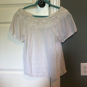 Lucky Brand White Scoop Neck Top